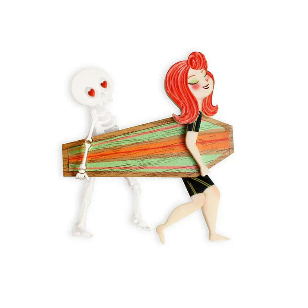 Surfer Couple Brooch by Laliblue