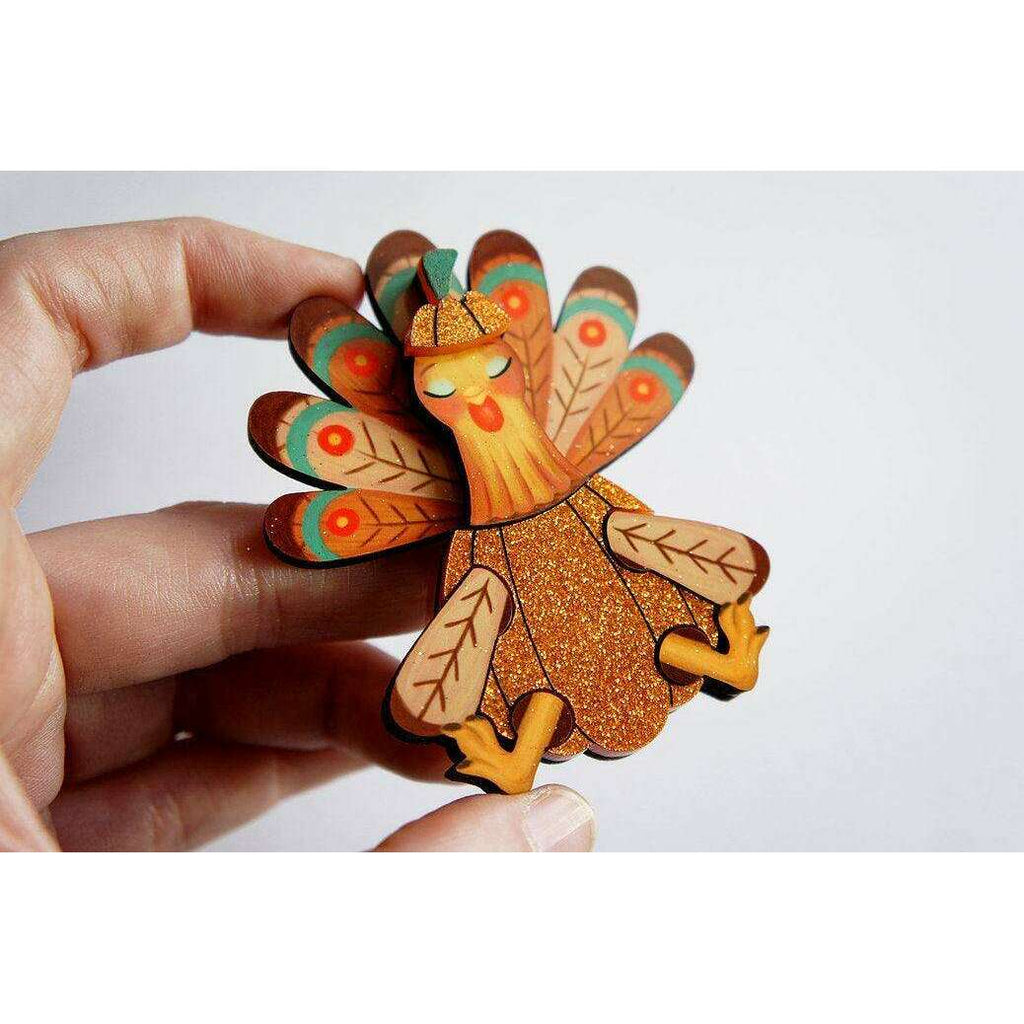 Thanksgiving Turkey Brooch by Laliblue