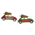 Tin Punch Buggy with Tree Ornament Set of 2 by Bethany Lowe Designs