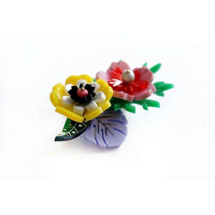 Tropical Flowers Brooch by Laliblue