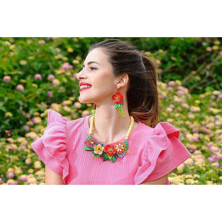 Tropical Flowers Necklace by Laliblue