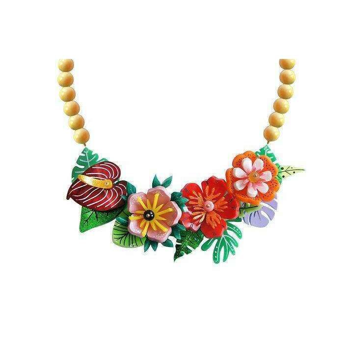 Tropical Flowers Necklace by Laliblue