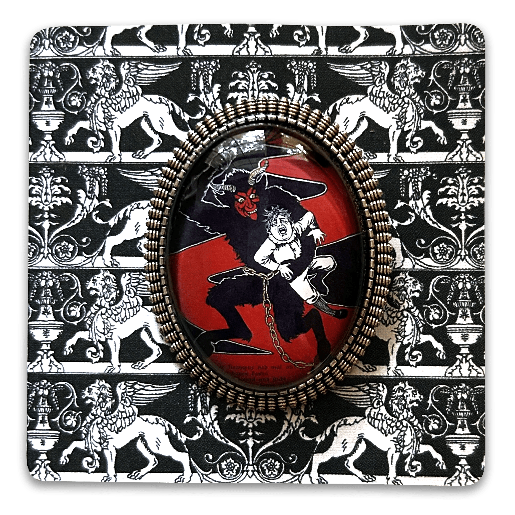 Vintage Cameo Style Krampus Brooch