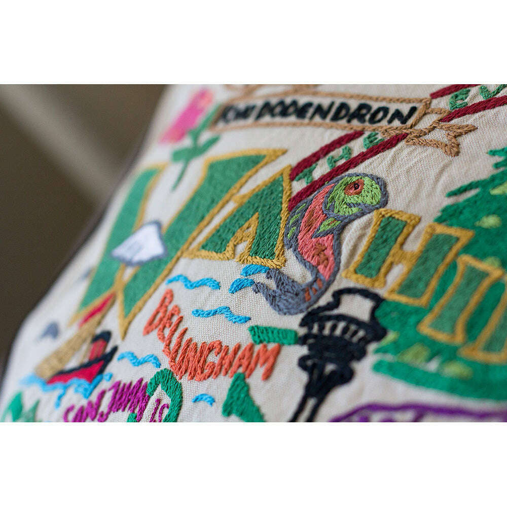 Washington Hand-Embroidered Pillow