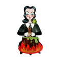 Witch with Cauldron Halloween Brooch by Laliblue