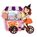 Witch w/ Cotton Candy Cart Brooch by Laliblue – Retro Kitschy Statement Brooch for Collectors
