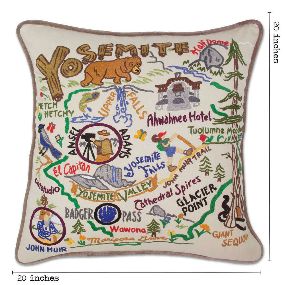 Yosemite Hand-Embroidered Pillow