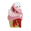 Zombie Cupcake Halloween Brooch by Laliblue